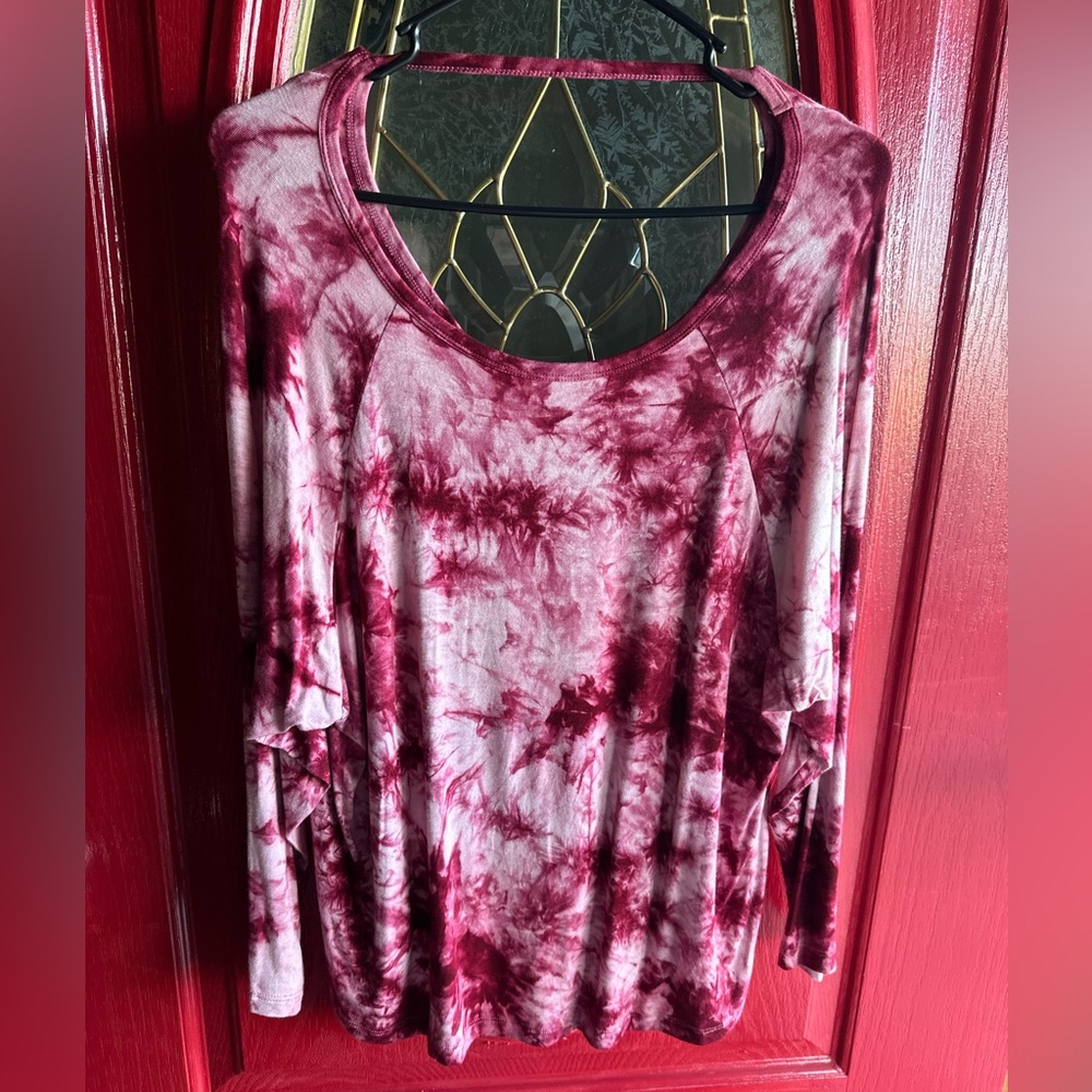 Maroon Tie-Dye Top - worn once, if that